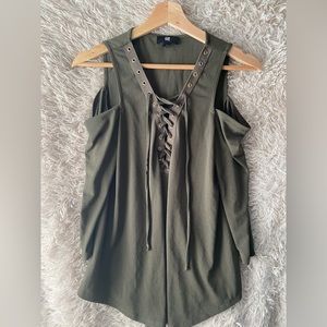 iZ Byer Lace up Front Top